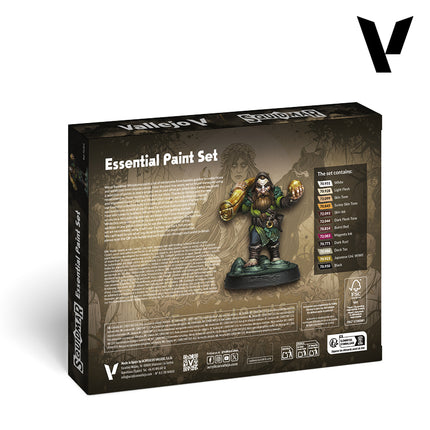 72201 Essential Paint Set by Squidmar Miniatures - 12 Colors + Figure