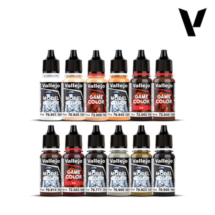 72201 Essential Paint Set by Squidmar Miniatures - 12 Colors + Figure