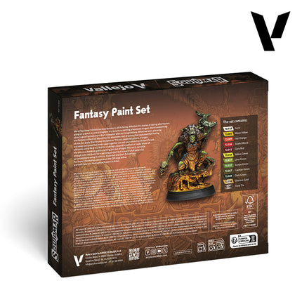 72203 Fantasy Paint Set by Squidmar Miniatures - 12 Colors + Figure